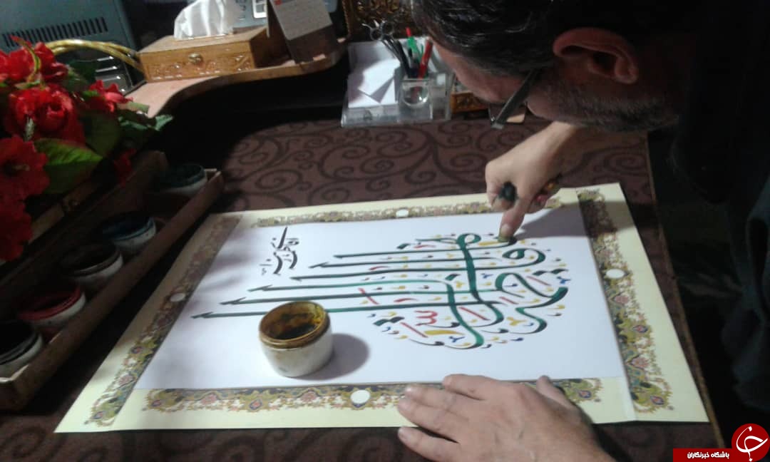 خوشنویسی با ناخن در قالب جدید به مناسبت میلاد با سعادت حضرت زهرا (س) + تصاویر