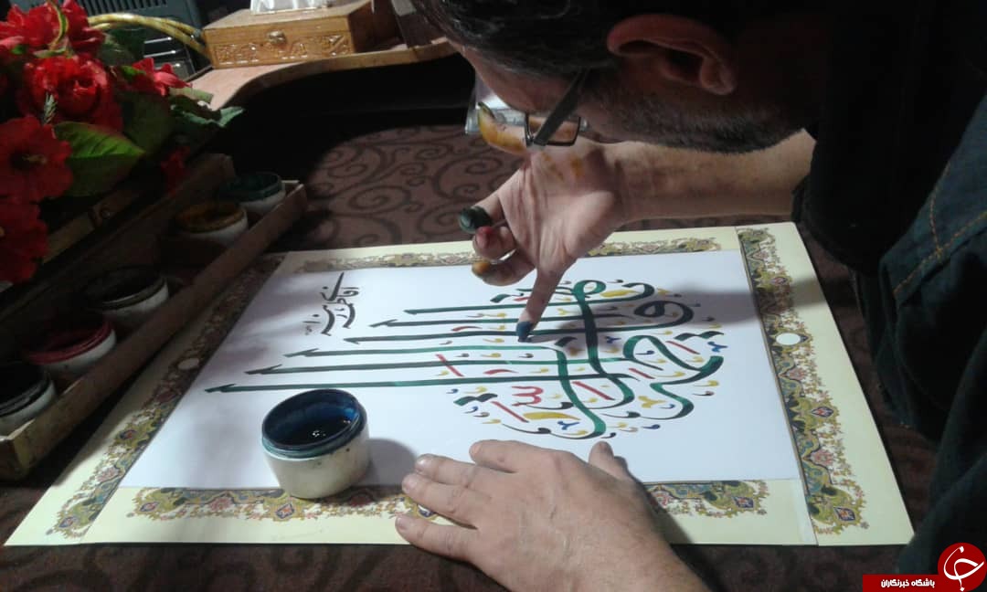 خوشنویسی با ناخن در قالب جدید به مناسبت میلاد با سعادت حضرت زهرا (س) + تصاویر