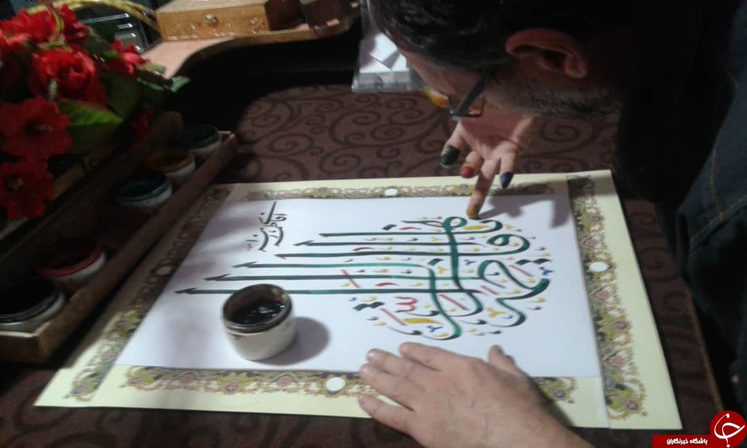 خوشنویسی با ناخن در قالب جدید به مناسبت میلاد با سعادت حضرت زهرا (س) + تصاویر