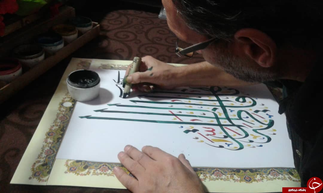خوشنویسی با ناخن در قالب جدید به مناسبت میلاد با سعادت حضرت زهرا (س) + تصاویر