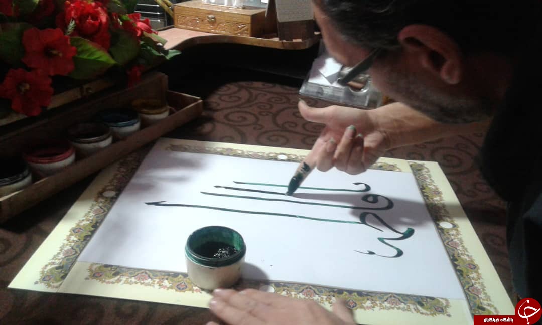 خوشنویسی با ناخن در قالب جدید به مناسبت میلاد با سعادت حضرت زهرا (س) + تصاویر