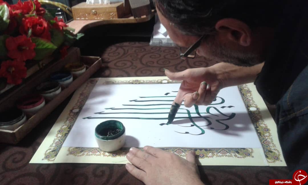 خوشنویسی با ناخن در قالب جدید به مناسبت میلاد با سعادت حضرت زهرا (س) + تصاویر