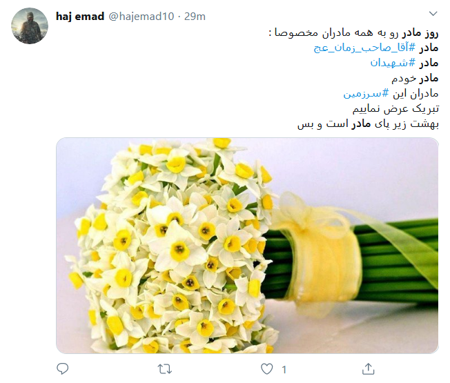 تبریک کاربران فضای مجاز به مناسبت روز مادر