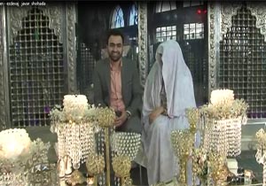 زوج قائمشهری در کنار مزار شهدای گمنام زندگی خود را آغاز کردند