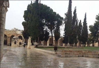 بارش رحمت الهی در مسجد الاقصی