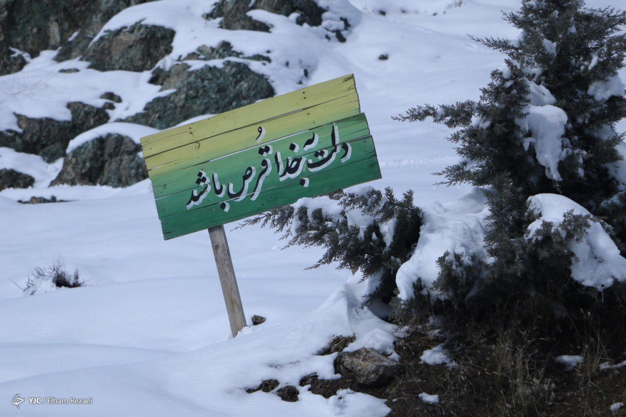 حال و هوای برفی کهف الشهدای تهران