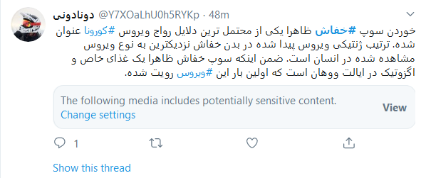 #سوپ_خفاش&zwnj;تان گرم و بی کرونا