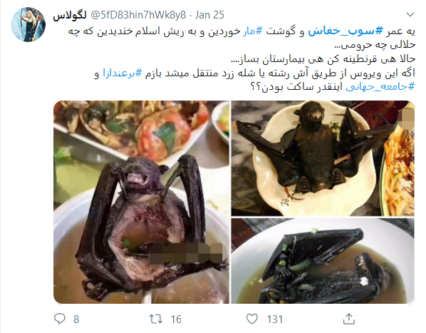 #سوپ_خفاش&zwnj;تان گرم و بی کرونا