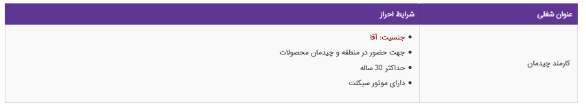 استخدام کارمند چیدمان در یک شرکت معتبر