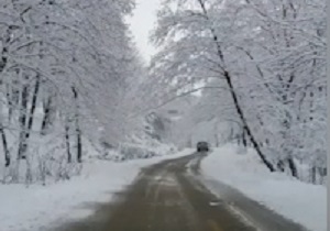 جاده زیبا و برفی دوزین + فیلم
