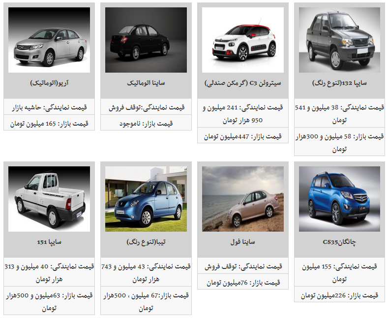 قیمت محصولات سایپا در ۸ بهمن