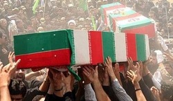 تشییع پیکر دو شهید گمنام در ماهدشت
