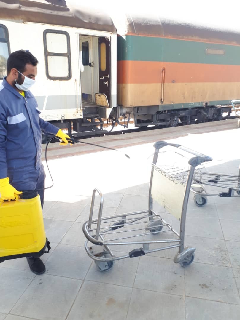 اقدامات پیشگیرانه ایستگاه راه&zwnj; آهن جنوب شرق زاهدان برای مقابله با ویروس کرونا
