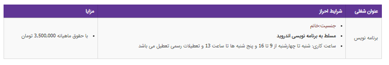 استخدام برنامه نویس اندروید در یک شرکت بازرگانی معتبر
