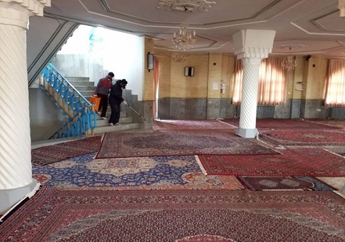 ضدعفونی مساجد کردستان برای مقابله با کرونا