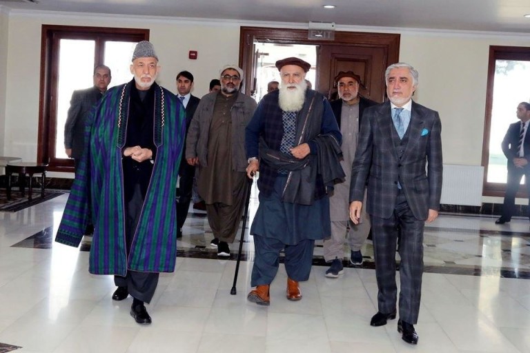 دیدار مجدد کرزی و سیاف با عبدالله