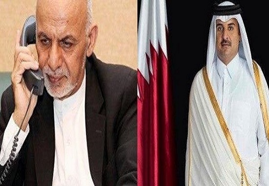 گفتگوی تلفنی امیر قطر و اشرف غنی درباره روند صلح افغانستان