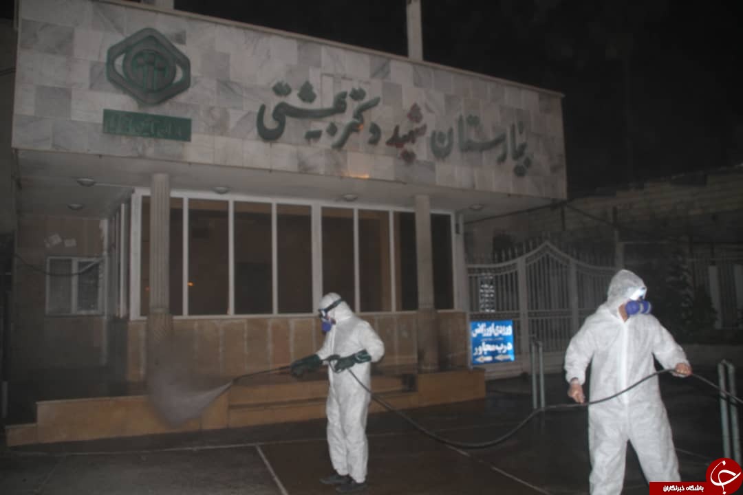 ادامه ضدعفونی شهر شیراز به همت آتش نشانان