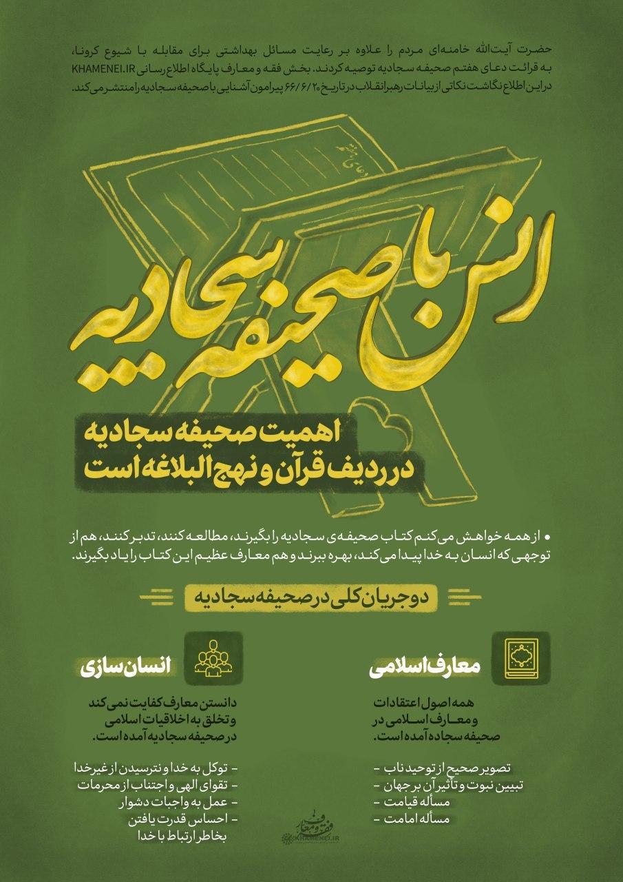 رهبرانقلاب: اهمیت صحیفه سجادیه در ردیف قران و نهج البلاغه است