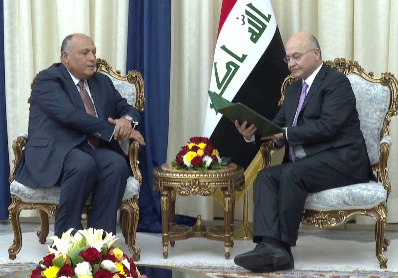 دیدار وزیر خارجه مصر با رئیس جمهور عراق