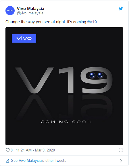 یک گوشی vivo V19 دیگر در راه مالزی است
