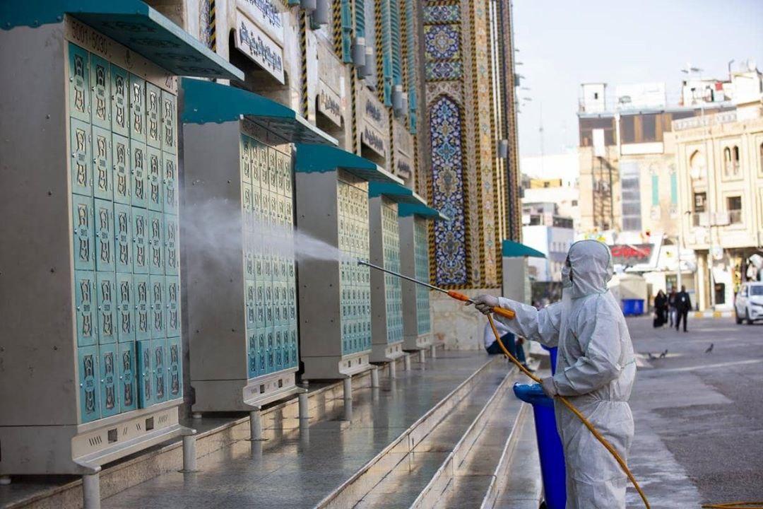ضد عفونی اطراف حرم حضرت عباس (ع)