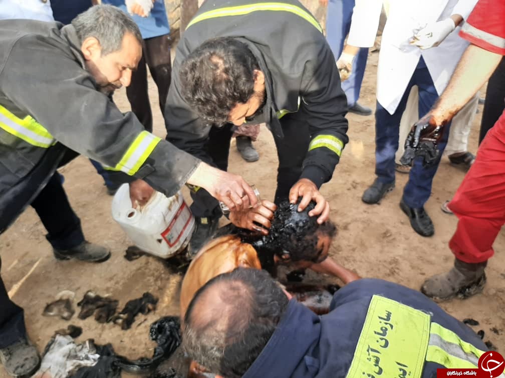 مرد اهوازی در حوضچه قیر سقوط کرد/ حادثه تلفات جانی نداشت