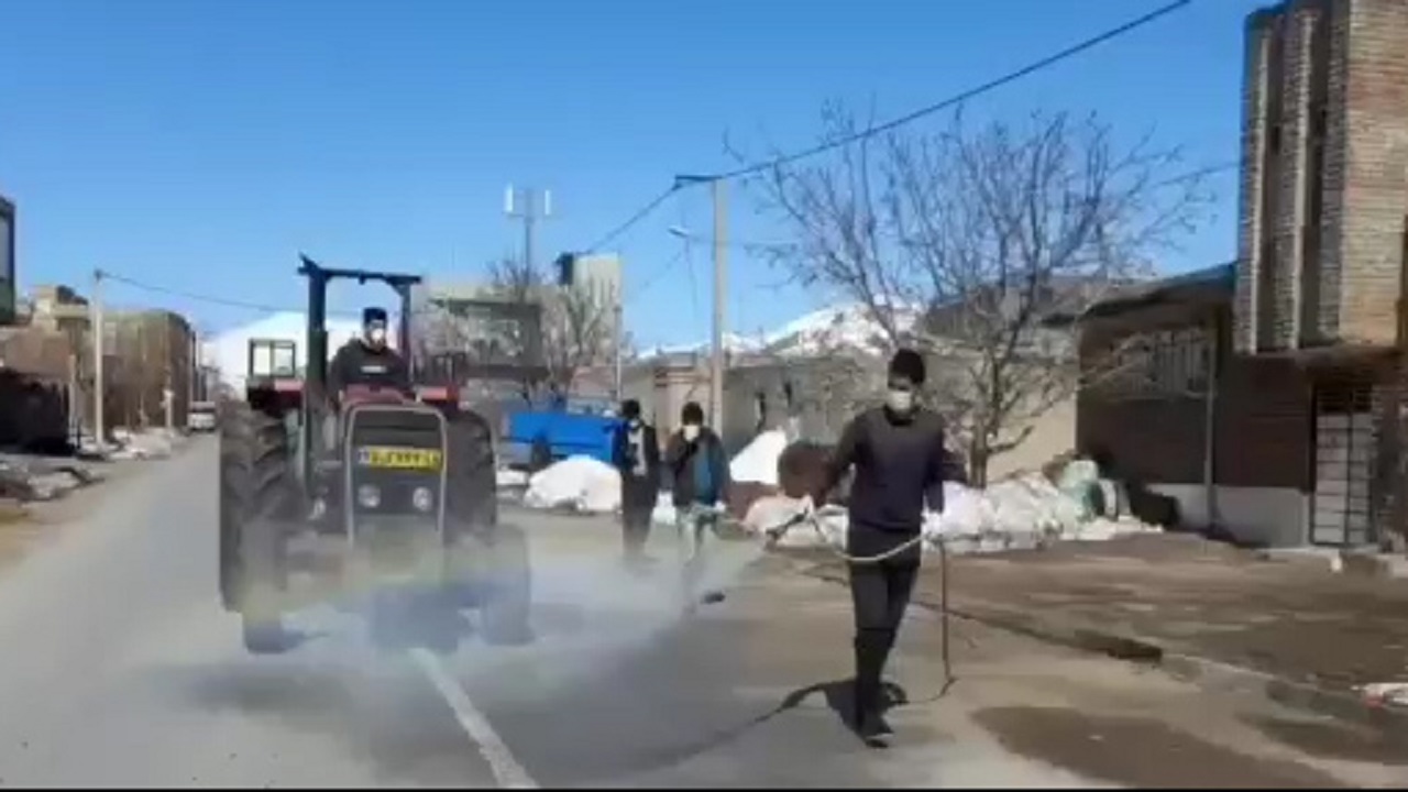 ضدعفونی کردن معابر روستای &laquo;ینگجه&raquo;