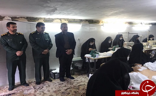 تولید روزانه ۵ هزار ماسک توسط خواهران بسیجی دهنو + تصاویر