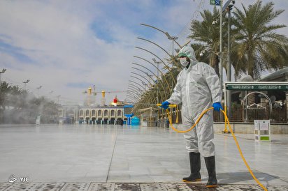 عملیات ضدعفونی در کربلای معلی