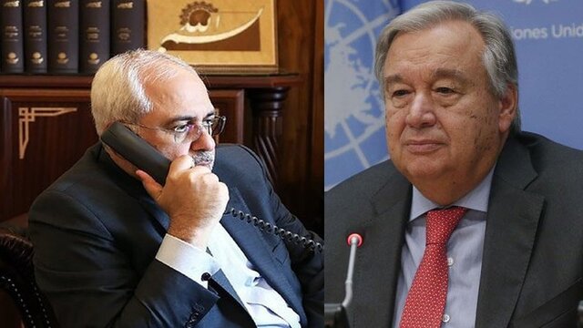 گفتگوی تلفنی ظریف و گوترش درباره تحولات افغانستان