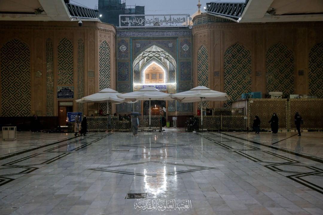 لحظه نزول رحمت الهی در صحن و سرای حرم امیرالمومنین (ع)