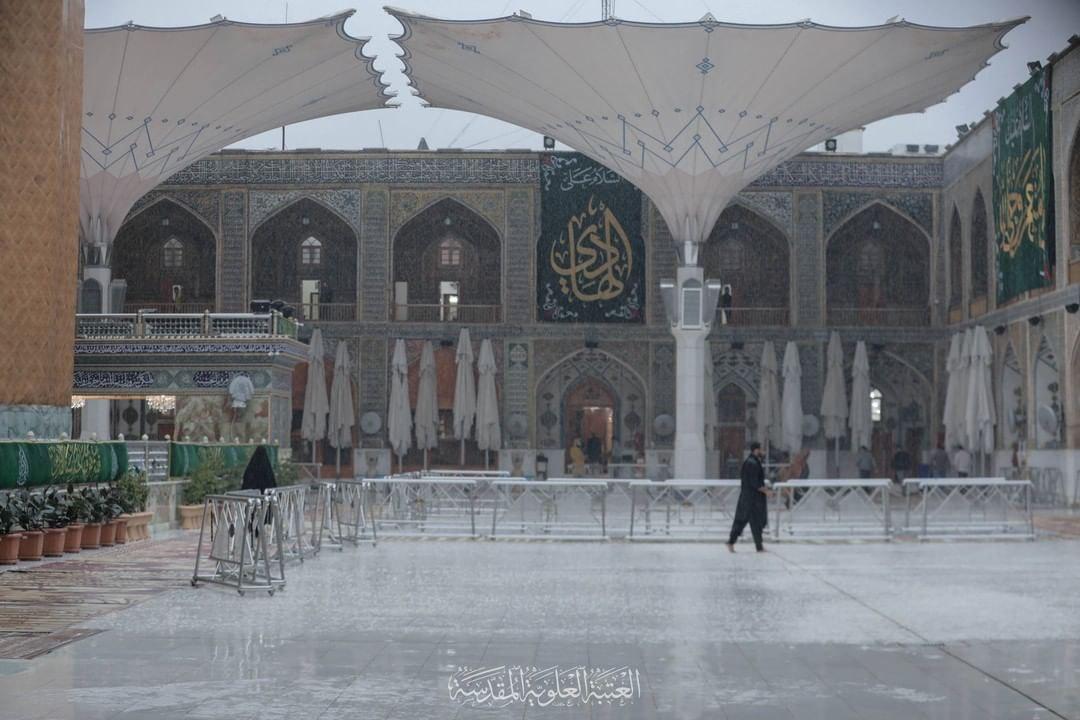 لحظه نزول رحمت الهی در صحن و سرای حرم امیرالمومنین (ع)