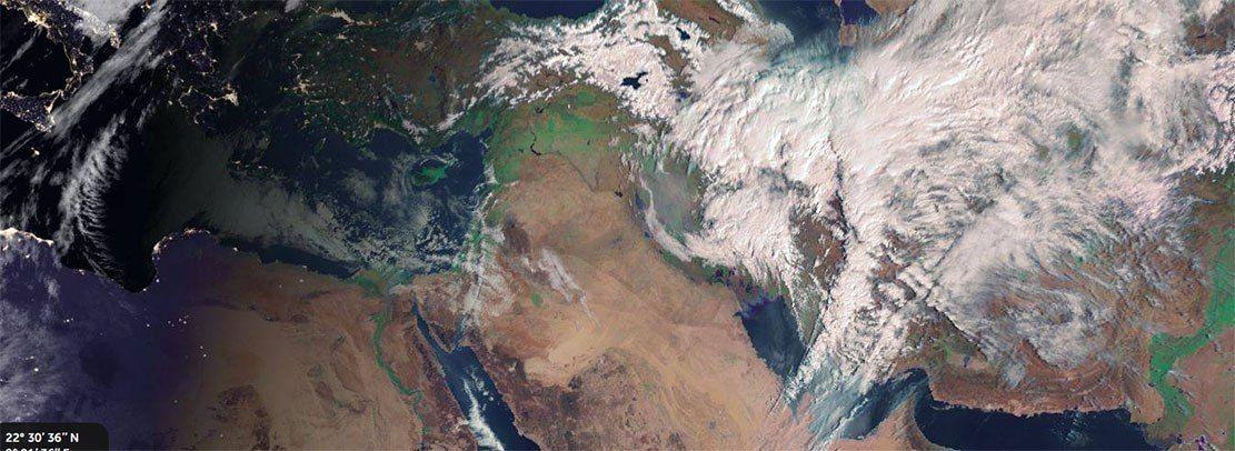 جدیدترین تصویر ماهواره&zwnj;ای از آسمان ابری ایران