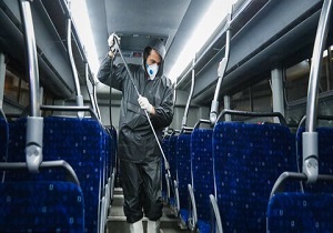 ضدعفونی روزانه تمامی اتوبوس‌های شهری شاهین شهر