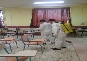 آغازضدعفونی کردن مدارس خمام