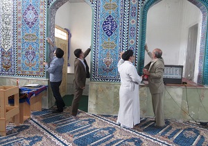 بقاع متبرکه شهرستان در آستانه ماه مبارک رمضان غبارروبی شد