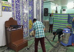 غبار روبی از مساجد در آستانه ماه مبارک رمضان