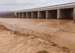 پر آب شدن رودخانه «گز» در اثر بارندگی‌ها + فیلم