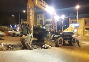 عملیات اصلاح هندسی رفیوژ میانی خیابان طالقانی سنندج انجام شد