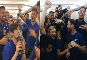 شادی زایدالوصف یاران آزمون در هواپیما! + فیلم