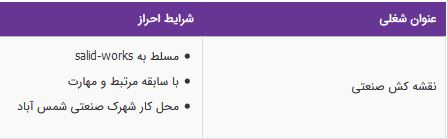 استخدام نقشه کش صنعتی در شرکت معتبر در تهران