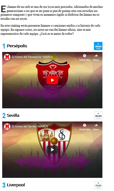 صدرنشینی پرسپولیس در نظرسنجی برترین ترانههای جهان صدرنشینی پرسپولیس در نظرسنجی برترین ترانههای جهان