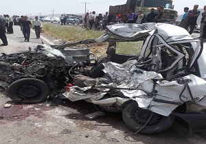 تصادف مرگبار پراید با کامیونت در جاده ارسنجان - مرودشت + فیلم