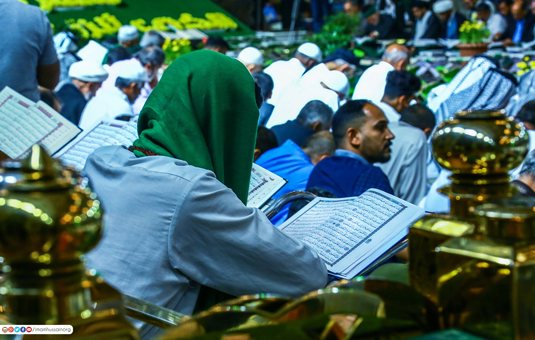 محفل اُنس با قرآن کریم در صحن مطهر سید الشهداء(ع) +تصاویر