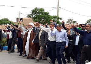 راهپیمایی مردم بافق در حمایت از بیانیه شورای عالی امنیت ملی