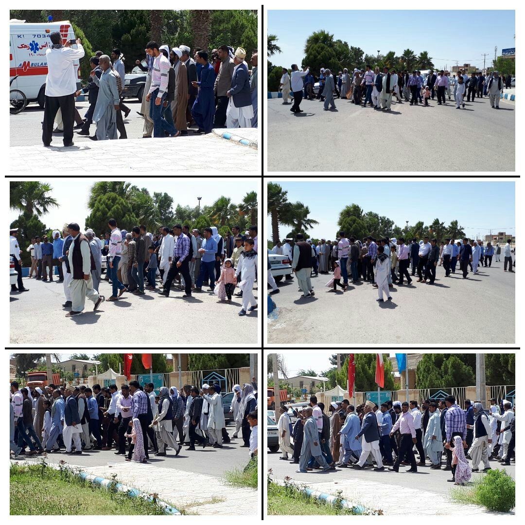 راهپیمایی مردم روزه دار سیستان وبلوچستان در حمایت از بیانیه شورای عالی امنیت ملی + تصاویر