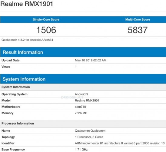 نتیجه بنچمارک گوشی Realme X منتشر شد