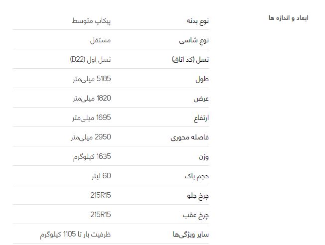 نیسان پیکاپ تک کابین