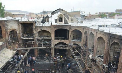 خسارت ۲۰ میلیارد ریالی به مجموعه کالبدی بازارتبریز